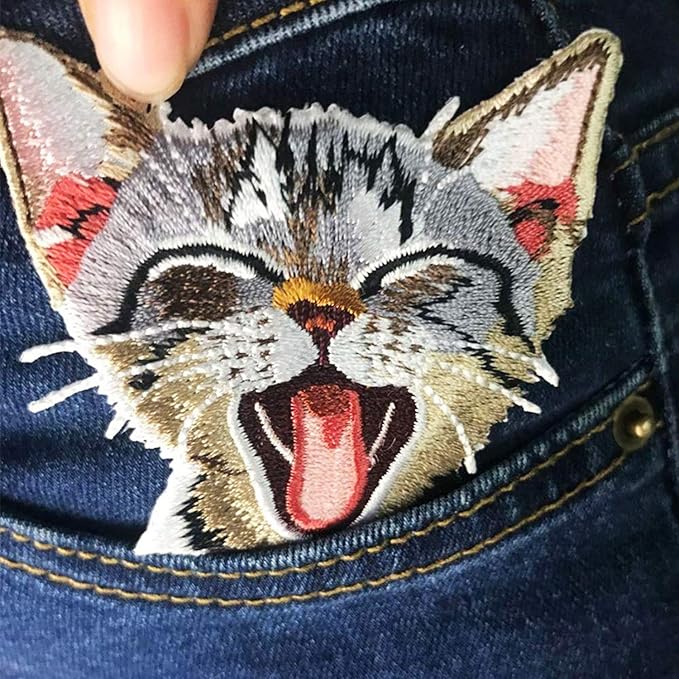 Woohome 16 PCS Cat and Dog Iron On Patches Assorted Cute Kitten Mini Cats Sew On Patches DIY Decoration or Repair, Embroidered Appliques for Clothing Backpacks Jeans T-Shirt Caps Shoes