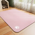 Dog Food Mat - Absorbent Cat Mat for Food and Water, No Stains Pet Feeding Bowl Mat, Easy to Clean Pet Placemats, Quick Dry Dog Water Dispenser Mat for Messy Drinkers | Paw Pink 16"x 24"