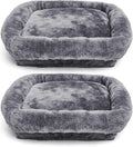Abbylike 2 Pcs Cat Tree Tower Replacement Parts Grey Bed Cover with Elastic Band Removable Washable Padding for Platform Perch Shelves, Only Cover, Cat Tower Cushions Accessories(15.7 x 15.7 Inch)
