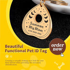 Cat Collar Tags Personalized - Goth Dog Tag Spooky Halloween Style, Summon My Mom Dad, Witch Friendly, Customizable Pet Name ID Tags Engraved on Both Sides, Dog Cat Accessories