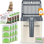 Neater Pet Brands Neater Scooper Standard Cat Litter Scoop, 195 Refill Bags – Mess-Free Cat Litter Scooper with Bag, Spill-Proof Kitty Box Sifter, Bin Doubles as Scoop Holder, For Single-Cat Household