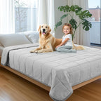 PICK FOR LIFE Cooling Blanket for Dogs, 0.4 Q-MAX Pets Cooling Comforter for Bed Cover, Summer Blanket for Large Dogs Washable, Soft Lightweight Cold Mats for Pet Hot Weather Sleeping (60"×80"/Grey)