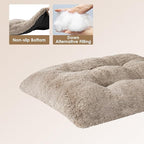 EHEYCIGA Fluffy Dog Crate Bed for Small Dogs, Plush Faux Fur Crate Pad, Calming Anti Anxiety Small Dog Bed, Washable Soft Warm Mat with Non-Slip Bottom, Taupe