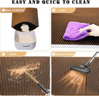 HCY&WLD Cat Litter Mat, Honeycomb Double Layer Cat Litter Trapping Mat, Waterproof Urine Proof Non-Slip, Scatter Control, Less Waste, Easier to Clean (Brown, 30" X 22")