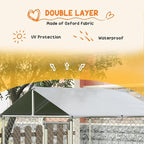 PawHut Outdoor Dog Kennel, Heavy Duty Dog Run Outdoor Fence with Waterproof Cover, Galvanized Chain Link, Secure Lock, for Large Breeds, Chickens, Ducks, 6.5' x 6.5' x 7.8'