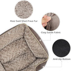 INVENHO Large Dog Bed Rectangle Washable Orthopedic Soft Calming Sleeping Durable Pet Cuddler with Anti-Slip Bottom