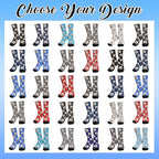 Artsadd Personalized Christmas Pajama Pants Socks for Men Custom Photo Pajama Bottoms for Men S-XXL