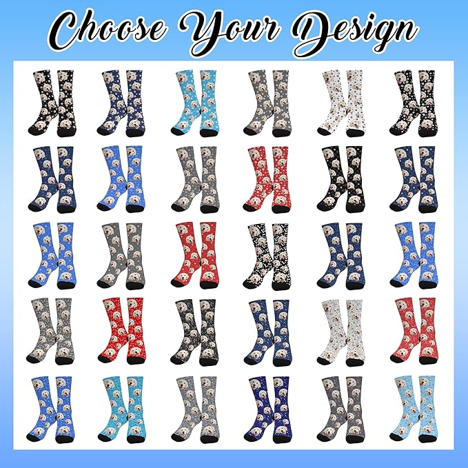 Artsadd Personalized Christmas Pajama Pants Socks for Men Custom Photo Pajama Bottoms for Men S-XXL