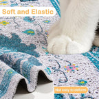 Glittme Cat Litter Mat with Non-Slip Bottom Litter Box Mat 33"X22" Litter Trapping Mat Easy to Clean Washable Cat Food Mat for Kitty,L