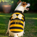 Parisian Pet Dog Buzz Patrol Bee Shirt - Embroidered Pet Vest - 100% Cotton & Polyester Doggy - Shirt - Lightweight Pet Clothes - Sleeved Puppy Costume - Funny Shirts for Large Dogs - 2XL