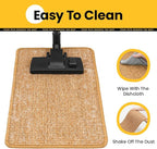Cat Scratcher Mat,Sisal Cat Scratch Pad with Hook&Loop Tape,Wall Floor Kitten Scratching Pads Rug for Indoor,Furniture Protector for Couch&Carpets&Sofas,Kitty Bithday Gifts,Large,Brown,2 Pack