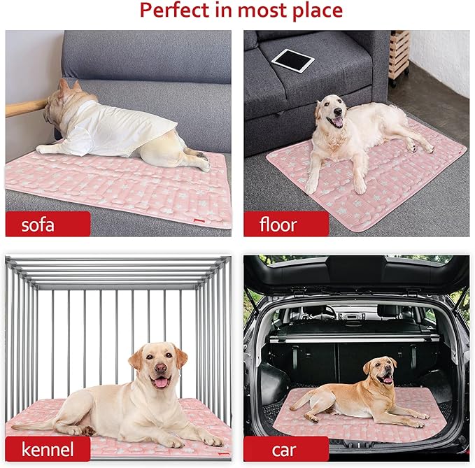 Dog Crate Mat (36" X 23"), Soft Dog Bed Mat with Cute Prints, Personalized Crate Pad, Anti-Slip Bottom, Machine Washable Kennel Pad