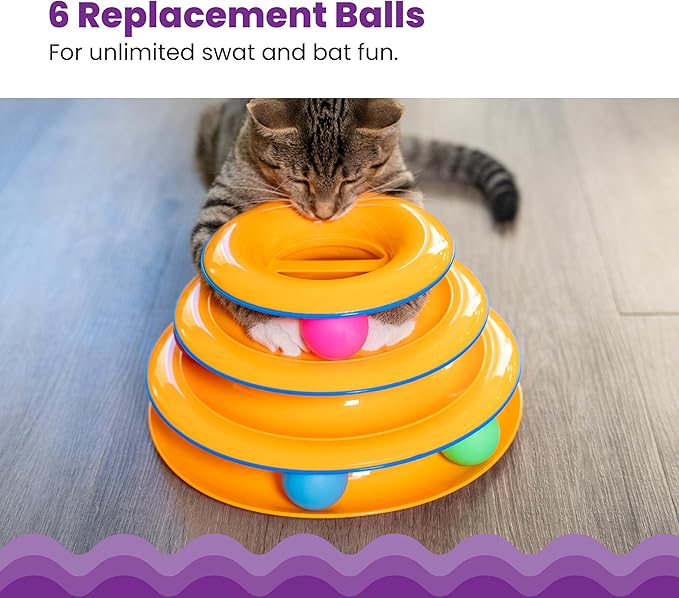 Catstages Replacement Balls for Cat Track Toys, Multiple Colors, 6 Pack
