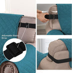 H.VERSAILTEX Sofa Protector for Dogs/Cats/Pets Sofa Covers Slipcover Quilted Couch Coveres Loveseat Covers with Non Slip Elastic Strap Water Resistant Seat Width: 46" (Loveseat, Dark Teal/Beige)