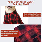 Koneseve Dog Shirt, Pet Plaid Clothes Shirt T-Shirt Sweater Matching Breathable for Small Medium Large Dog Cat Puppy Adorable Casual Cozy Halloween Thanksgiving Christmas Costumes (Red; 7XL)