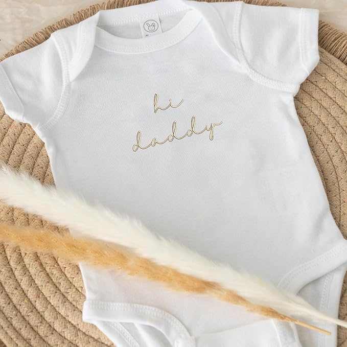 COUPLEHOODIES Personalized Baby Onesie Bodysuit – Custom Embroidery Gift for Pregnancy Reveal Baby Shower or First Grandchild
