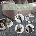 Cat Scratching Climbing Carpet Mat, Adhesive Trimmable Cat Post Covered Pad Replacement for DIY Cat Tree Shelf Couch Corner Wall Cat Scratcher Furniture Protector (Black, 78.7x15.8In)