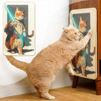 SOLDAY Sisal Cat Wall Scratcher 22x13 inch for Floor Wall Carpet Couch Furniture, Cat Scratching Posts with Velcro Tape, Anti Scratch Furniture Protector(Lightsaber Cat)