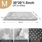 Dog Bed Mat – Soft & Comfortable Dog Kennel Pad for Crate – Durable Crate Bed & Mat for Dogs & Cats – Ideal for Crate, Kennel, and Home Use (Big&Little Stars Grey, M(30"*20"*1.5"))