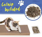 PrimePets Cat Scratcher Cardboard for Indoor Cats, 3 in 1, Cat Scratch Pad with Box, Cat Scratching Board, Reversible Corrugated, Furniture Protector, Catnip Included
