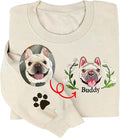 LOVELYPOD Custom Embroidered Dog Mom Sweatshirt with Dogs Names, Pet Photo Shirt, for Dog Lovers