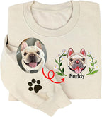 LOVELYPOD Custom Embroidered Dog Mom Sweatshirt with Dogs Names, Pet Photo Shirt, for Dog Lovers