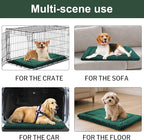 Dog Bed Crate Mat, Soft Durable Washable Anti-Slip Kennel Pad for Dogs & Cats, Reversible (Dark Green, M(30"*20"*1.5"))