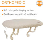 K&H Pet Products Kitty Sill Heated Cat Window Perch for Large Cats, Orthopedic Window Hammock Bed Holds 40LBS, Washable Cover, Kitty Windowsill Bed Seat for Indoors - Cream Fleece, Heated, 14 X 24in