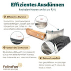 FelineFun Cat Brush for Dematting & Deshedding, 2 in 1 Undercoat Rake, Efficiently Remove Loose Hair & Matted Fur, Professional Shedding Comb for Indoor Cats & Long Haired Cats