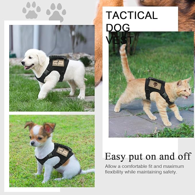 Tactical Dog Training Harness Outdoor Working Vest Adjustable Military MOLLE Dog Vest Harness with Rubber Handle