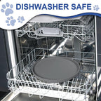 4 PCS Thickened Pet Silicone Food Mat, Nonslip Waterproof Cat Dog Feeding Bowl Mats with Raised Edges for Food and Water Prevent Spills, Round Eating Tray for Floors, Puppy Kitten, 10'' x 10''