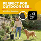 Small Dog Poop Trash Can Outside, 1.3 Gal Stainless Steel Dog Waste Trash Can, Waterproof Small Poop Bucket Outdoor with Lid, Poop Pail for Dogs, Dog Poop Bin Outdoor with Odor Control (Black)