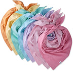Bandit - The PET Bandana, 8 Pack 100% Organic Cotton Pet Bandanas Clothes for Small, Medium, Large Dogs, Rainbow Pink, Medium/X-Large
