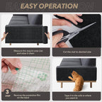 78.7"X15.8" Cat Scratching Mat, Self-Adhesive Cats Carpet, DIY Scratch Furniture Protector for Couch, Sofa, Wall & Doors, Durable Cat Scratch Guards Couch Cats Scratcher from Claw (Black)