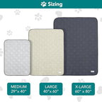 PetAmi Waterproof Cooling Mat for Dog, Premium Pet Cooling Blanket for Bed Crate, Anti Slip Indoor Dog Cool Pad for Sleeping, Q-MAX Large Sofa Couch Cover Mat for Cat, Beige, 60x80