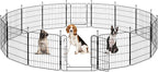 Yaheetech Expandable Dog Playpen, 16 Panel 24 inch Puppy Playpen with Door Indoor/Outdoor Pet Fence for Small Medium Dogs