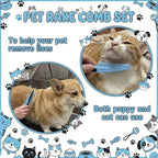 Patelai 4 Pieces Dematting Comb for Dogs Pets Grooming Tools for Dogs and Cats - Fine Tooth Comb, Deshedding Tool & Double-sided Tools Set Ideal for Long/short Hair, Knot Removal