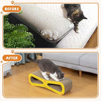 COZIWOW Infinity Cat Scratcher Lounge Bed, Cardboard Cat Scratching Pad Board, Durable Cat Scratch Furniture Protector for Indoor Cats Kittens, Yellow