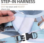 PUPTECK Adjustable Dog Harness Collar and Leash Set Step in No Pull Pet Harness for Small Medium Dogs Puppy and Cats Outdoor Walking Running, Soft Mesh Padded Reflective Vest Harnesses, BlueBrown XS