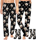 MyPupSocks Customized Face Pajamas Pants Sleep Bottoms for Men Women XS-2XL