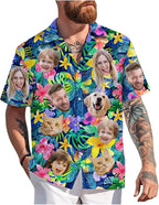 Custom Hawaiian Shirt with Face Photo Picture for Men Women Kids Youth Adult, Tropical Personalized Hawaiian Shirts Gift