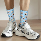 D-Story Custom Face Socks, Personalized Photo Picture on Socks, Unisex Athletic Crew Socks for Men Women