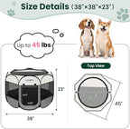 Love's cabin Pet Puppy Dog Playpen, Large Dog Tent Crates Cage Indoor/Outdoor, Portable Playpen for Cat, Foldable Pop Up Dog Kennel Playpen with Carring Case, Removable Zipper Top, Grey