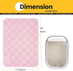Cat Litter Mat Litter Trapping Mat, 24" x 17" Premium Durable PVC Grid Mesh with Scatter Control, Non-slip, Less Waste Cat Litter Box Mat, Pink