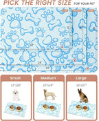 Cat Dog Food Mat, Rapid Water Absorption Dog Mat for Food and Water,100% Waterproof Cat Dog Bowl Mat, 16"x27"-Blue