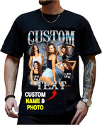 NAZENTI Custom Valentine Shirt Gifts for Boyfriend, Customized Bootleg Rap Tee