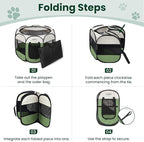 Love's cabin Pet Puppy Dog Playpen, Medium Dog Tent Crates Cage Indoor/Outdoor, Portable Playpen for Cat, Foldable Pop Up Dog Kennel Playpen with Carring Case, Removable Zipper Top, Olive Green