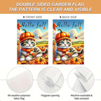 Hello Fall Garden Flag Cute Kitten Pumpkin Hat Scarf Flag 12x18 Inch Autumn Pet Decor Double Sided Outdoor Banner For Front Yard Porch Lawn Patio Seasonal Home Decor for autumn