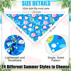 Sanwuta 48 Pcs Dog Bandana Bulk Summer Scarf Washable Flamingo Dogs Bibs Adjustable Washable Kerchief Puppy Bandana for Small and Large Party Pet Bandanas Handkerchief Hawaii Beach Scarf Accessories