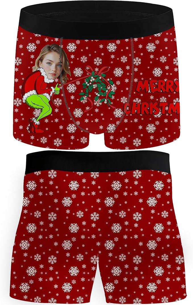 M YESCUSTOM Custom Faces Funny Short Briefs Gift for Husband Underwear